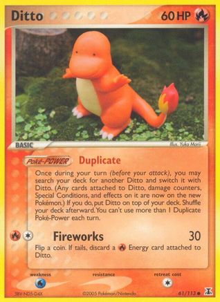 Ditto - 61/113 (Charmander) - Delta Species Reverse Holofoil
