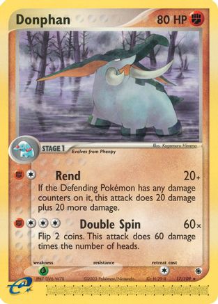 Donphan 017/109 - Ruby and Sapphire Reverse Holofoil - Rare