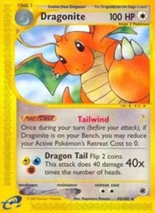 Dragonite (43) 043 - Expedition Reverse Holofoil - Rare