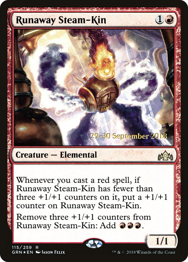 Runaway Steam-Kin (PRE-115S) - Guilds of Ravnica Promos (Prerelease) Foil