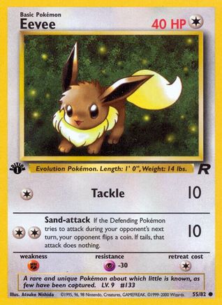Eevee 055/082 - Team Rocket 1st Edition - Common