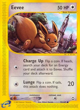 Eevee 075 - Aquapolis Reverse Holofoil - Common