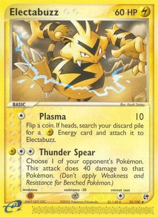 Electabuzz 035/100 - Sandstorm Reverse Holofoil - Uncommon