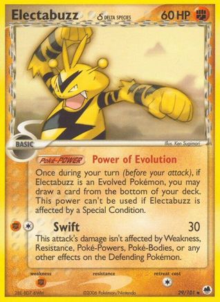 Electabuzz (Delta Species) 029 - Dragon Frontiers Reverse Holofoil - Uncommon