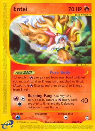 Entei 010 - Aquapolis Reverse Holofoil - Rare