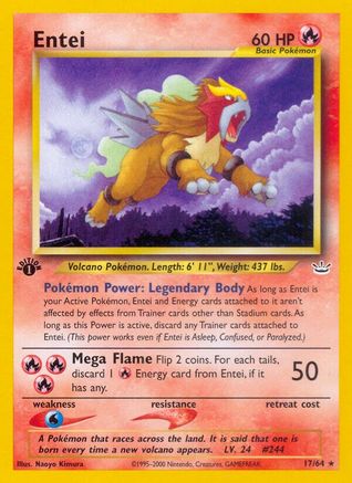 Entei 017/064 - Neo Revelation 1st Edition - Rare