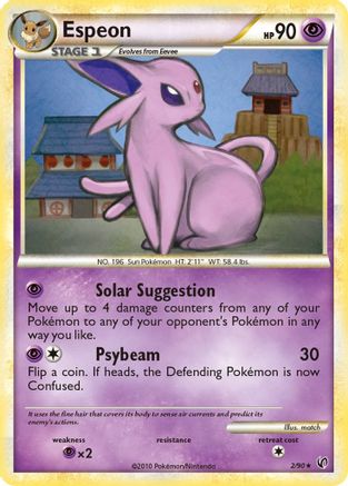 Espeon - 002/90 - Undaunted Reverse Holofoil