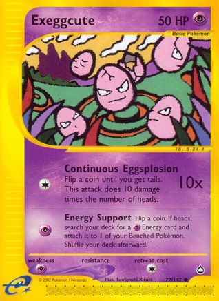 Exeggcute (77) 077 - Aquapolis Reverse Holofoil - Common