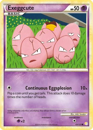 Exeggcute 063 - HeartGold SoulSilver Reverse Holofoil - Common