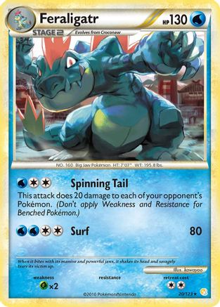 Feraligatr 020 - HeartGold SoulSilver Reverse Holofoil - Rare