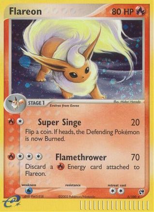 Flareon 005 - Sandstorm Reverse Holofoil - Holo Rare