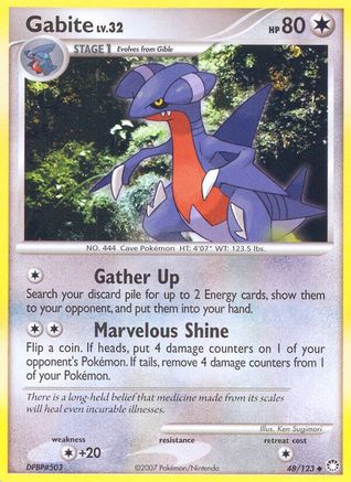 Gabite (48/123) - Mysterious Treasures Reverse Holofoil - Uncommon