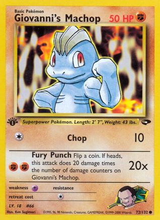Giovanni's Machop 072/132 - Gym Challenge 1st Edition - Common