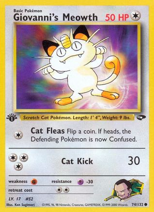 Giovanni's Meowth (74/132) - Gym Challenge 1st Edition - Common