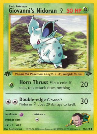 Giovanni's Nidoran F 075/132 - Gym Challenge 1st Edition - Common
