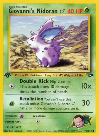 Giovanni's Nidoran M 076/132 - Gym Challenge 1st Edition - Common