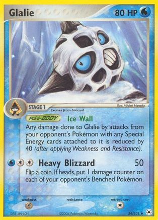 Glalie 034 - Hidden Legends Reverse Holofoil - Uncommon