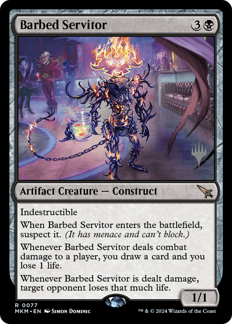 Barbed Servitor (PPMKM-077) - Murders at Karlov Manor Promos (Promo Pack) Foil