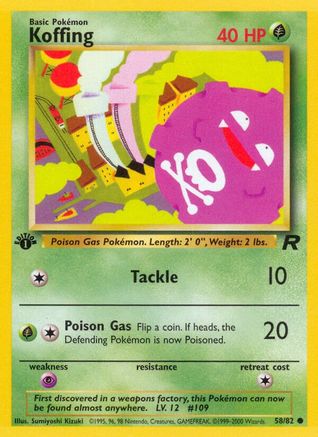Koffing 058/082 - Team Rocket 1st Edition - Common