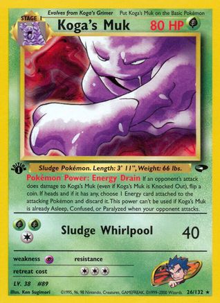 Koga's Muk 026/132 - Gym Challenge 1st Edition - Rare
