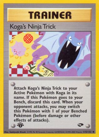 Koga's Ninja Trick 115/132 - Gym Challenge 1st Edition - Uncommon
