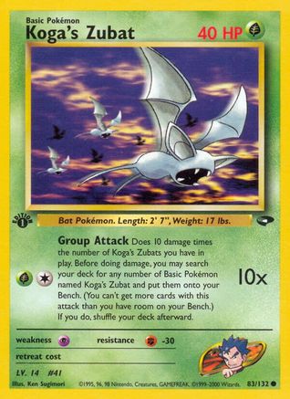 Koga's Zubat 083/132 - Gym Challenge 1st Edition - Common