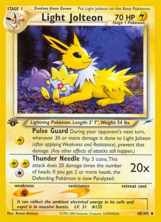 Light Jolteon 048/105 - Neo Destiny 1st Edition - Uncommon