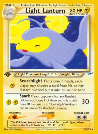 Light Lanturn 023/105 - Neo Destiny 1st Edition - Rare