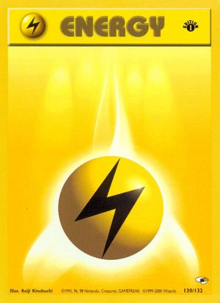 Lightning Energy 130/132 - Gym Heroes 1st Edition - Common