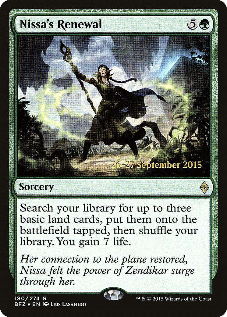 Nissa's Renewal (PRE-180S) - Battle for Zendikar Promos (Prerelease) Foil