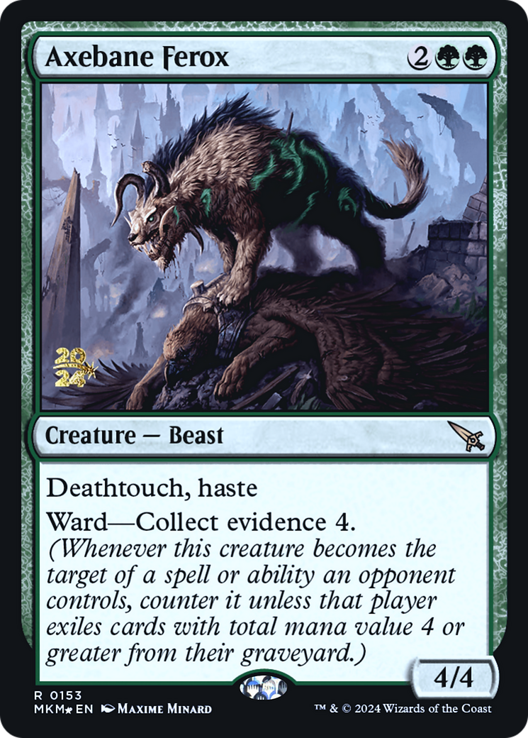 Axebane Ferox (PRE-153) - Murders at Karlov Manor Promos (Prerelease) Foil