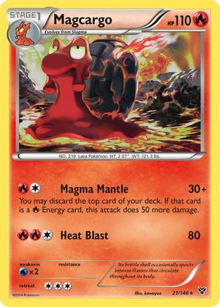 Magcargo 021 - XY Base Set Reverse Holofoil - Rare