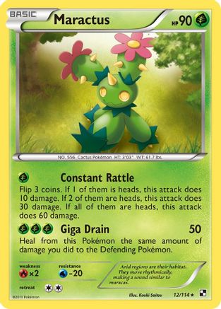 Maractus (12) 012 - Black and White Reverse Holofoil - Rare