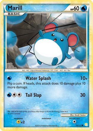 Marill 074/123 - HeartGold SoulSilver Reverse Holofoil - Common