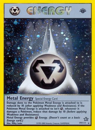 Metal Energy (19/111) - Neo Genesis 1st Edition Holofoil - Holo Rare
