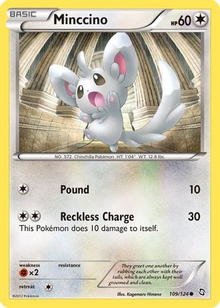 Minccino 109 - Dragons Exalted Reverse Holofoil - Common