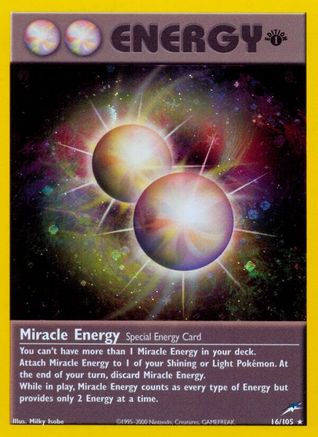 Miracle Energy 016/105 - Neo Destiny 1st Edition Holofoil - Holo Rare