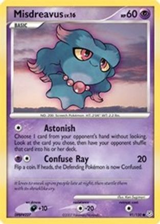 Misdreavus (91/130) - Diamond and Pearl Reverse Holofoil - Common