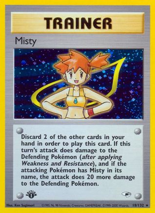 Misty 018/132 - Gym Heroes 1st Edition Holofoil - Holo Rare