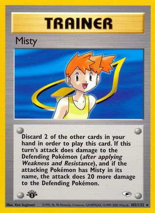 Misty 102/132 - Gym Heroes 1st Edition - Rare