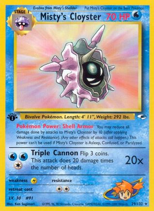 Misty's Cloyster 029/132 - Gym Heroes 1st Edition - Rare