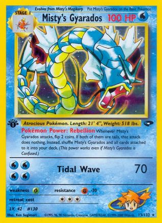 Misty's Gyarados 013/132 - Gym Challenge 1st Edition Holofoil - Holo Rare