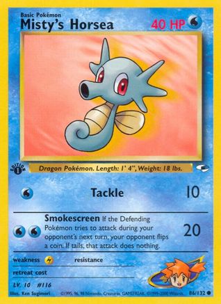 Misty's Horsea 086/132 - Gym Heroes 1st Edition - Common