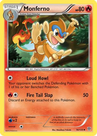 Monferno (16/135) - Plasma Storm Reverse Holofoil - Uncommon