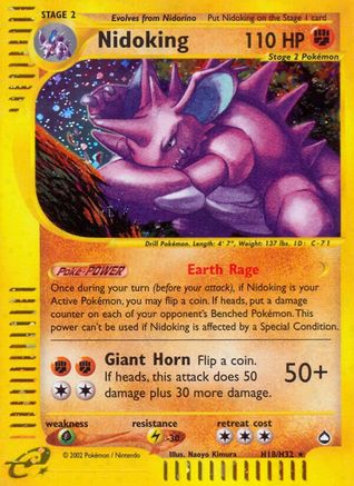 Nidoking (H18) H18 - Aquapolis Holofoil - Holo Rare