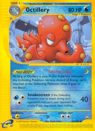 Octillery 026 - Aquapolis Reverse Holofoil - Rare