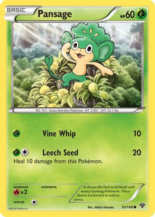 Pansage 010 - XY Base Set Reverse Holofoil - Common