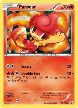 Pansear (19/135) - Plasma Storm Reverse Holofoil - Common
