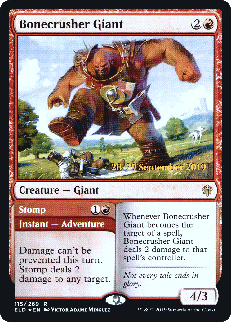 Bonecrusher Giant // Stomp (PRE-115S) - Throne of Eldraine Promos (Prerelease) Foil