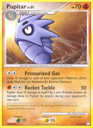Pupitar (59/123) - Mysterious Treasures Reverse Holofoil - Uncommon
